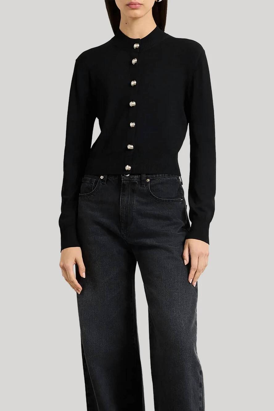NEW BRANDON MAXWELL women's the aubrey cardigan in black